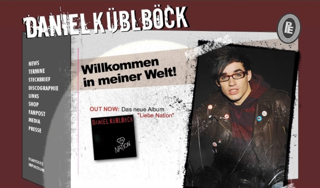 Screenshot von Daniel Kblbcks Homepage www.daniel-kueblboeck.de
